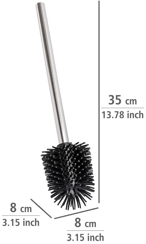 Zapasowa szczotka do WC ze stali nierdzewnej w kolorze srebra z połyskiem Ø 8 cm – Wenko