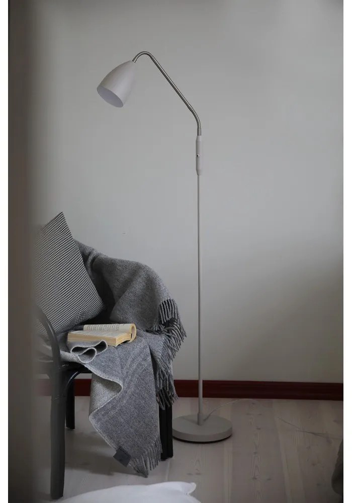 Beżowa lampa stojąca LED ze ściemniaczem i metalowym kloszem (wysokość 140 cm) Patro – Markslöjd