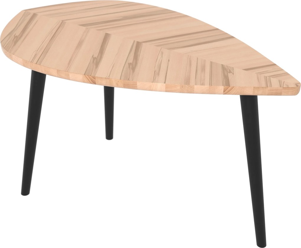 Drewniany stolik kawowy P2 liść średni 93 cm buk twardzielowy