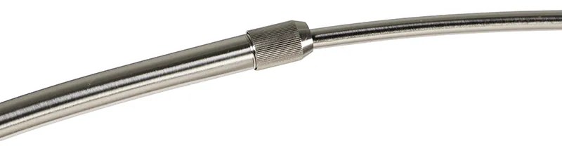 Lampa stojąca łukowa ze stali z białą podstawą marmurową i kloszem stalowym - Arc XXL