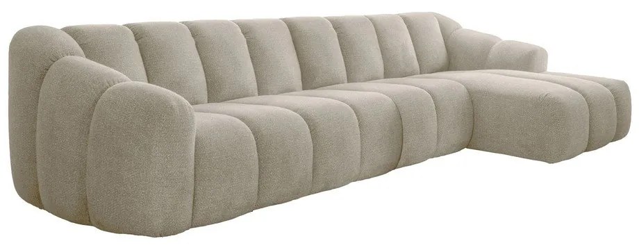 Beżowy narożnik (prawostronny/z szezlongiem) Shell – Miuform