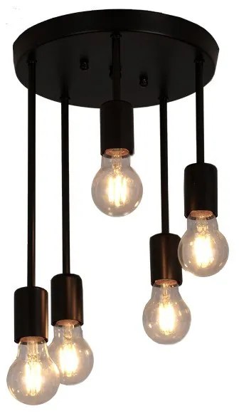 Lampa sufitowa metalowa loft retro wisząca AT29-5SZ-Czarna
