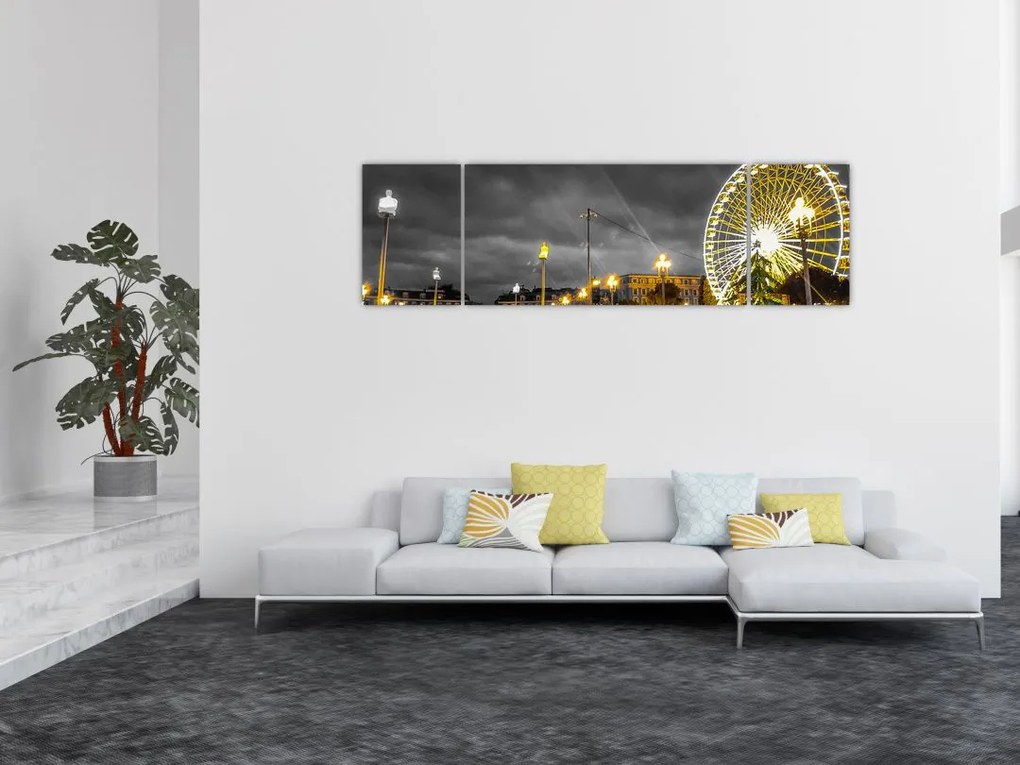 Obraz diabelskiego młyna o zmierzchu (170x50 cm)