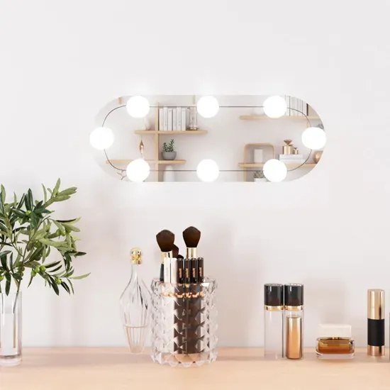 Nowoczesne owalne lustro wiszące LED 15x40 cm F7-W15