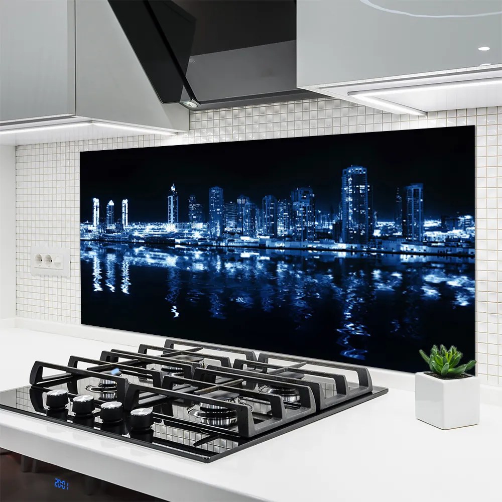 Panel Szklany do Kuchni Panorama Nowoczesnej Metropolii