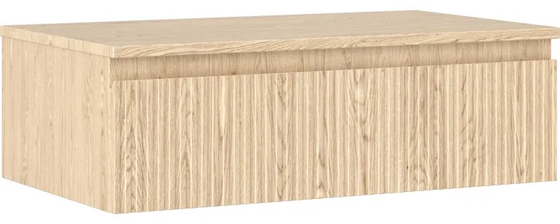 Mexen Rivel szafka łazienkowa podumywalkowa 80 cm z blatem, 1 szuflada, ryflowana , dąb - 91A20-08023-1-BFC81