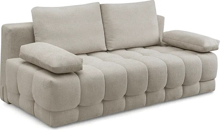 Kanapa Tuko rozkładana z pojemnikiem - beżowa dzianina Freya 210.03