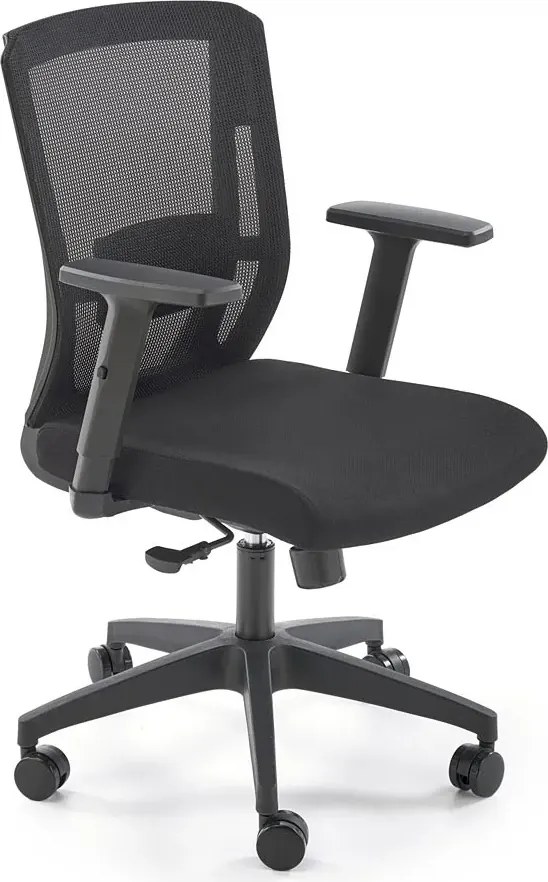 Ergonomiczny czarny obrotowy fotel z regulacją podłokietników Z2-Z18