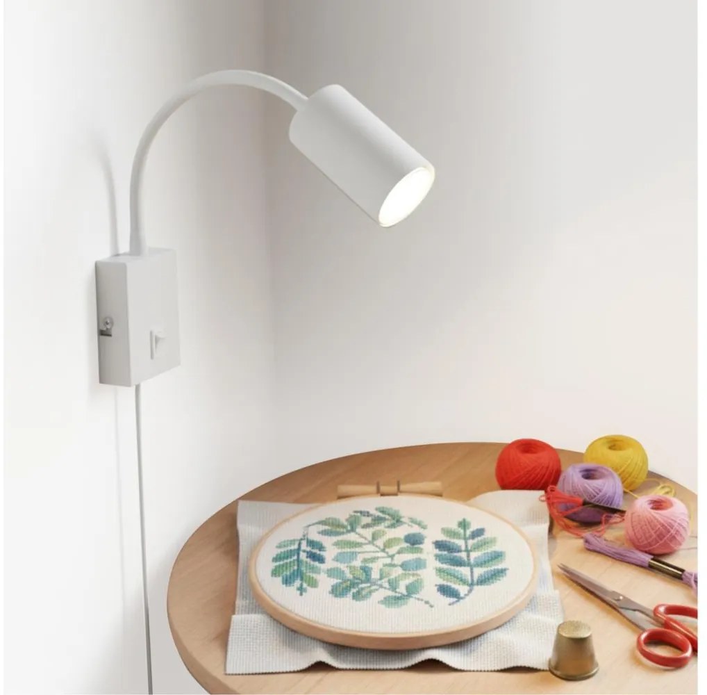 Globo 57911WW - Lampa ścienna ROBBY 1xGU10/25W/230V biała, elastyczna