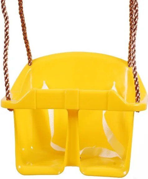 Huśtawka Kubełkowa Plastikowa Regulowane Liny Siedzisko Do Bujania Dla Dzieci Żółta