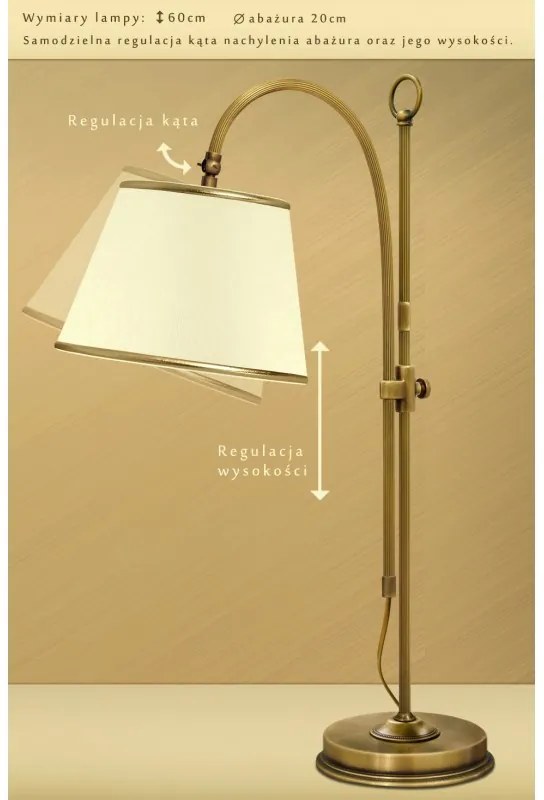 Lampa stołowa z abażurem L-B1W