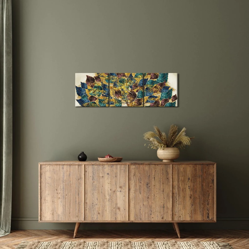 Obraz - Drzewo ozdobne (z zegarem) (90x30 cm)