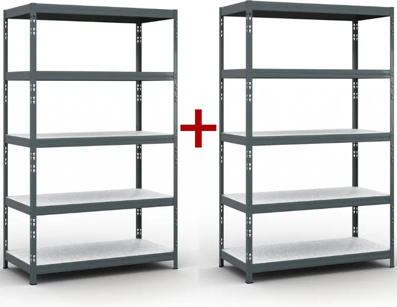 Regał półkowy 1+1 GRATIS, 1966x1200x600 mm, nośność 280 kg