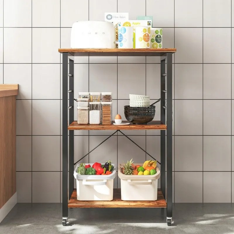 Szafka mobilna na kółkach rustykalna stolik śniadaniowy wózek kuchenny