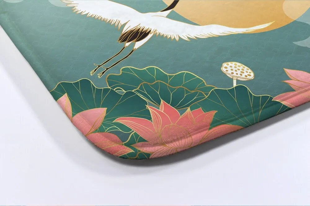 Antypoślizgowy dywanik łazienkowy Antypoślizgowy dywanik łazienkowy Ptaki Kwiaty