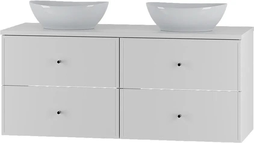 Biały Zestaw do Łazienki 120cm Szafka Blat Umywalka Marco