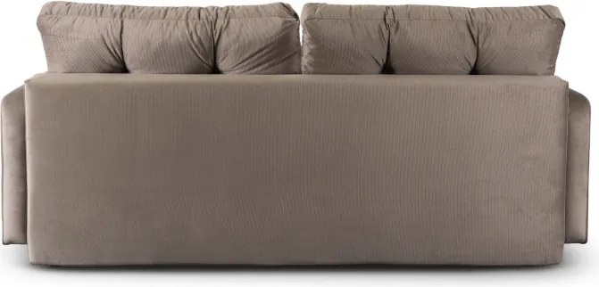 Sofa z Funkcją Spania SEUL Rozkładana Dwuosobowa Welurowa Beżowa Nowoczesna do Salonu