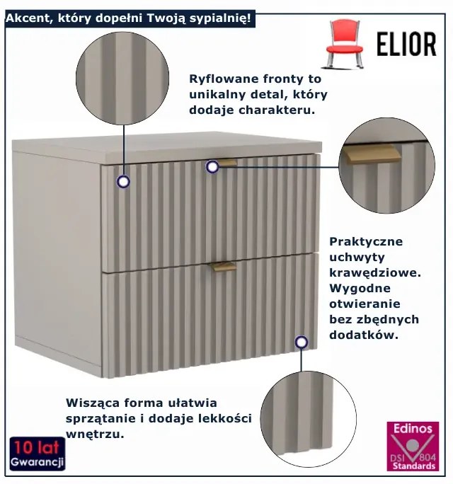 Wisząca szafka nocna beżowa A7-R35