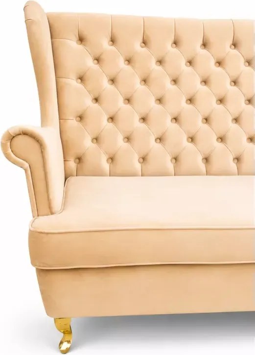 Designerska sofa uszak 2 osobowa głęboko pikowana