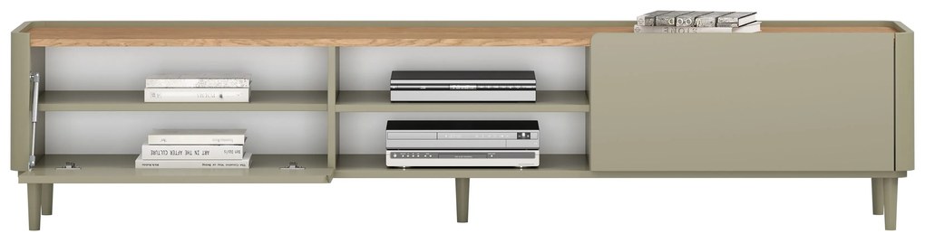 Szafka RTV Elivo 220 cm na nóżkach - eukaliptus / dąb baltic dune