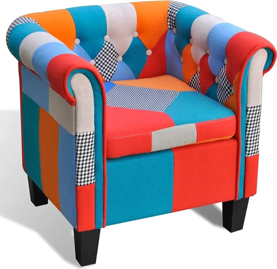Fotel patchworkowy chesterfield M6-R69