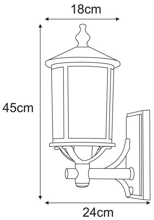Czarna lampa ścienna zewnętrzna elewacyjna - A449-Akromi