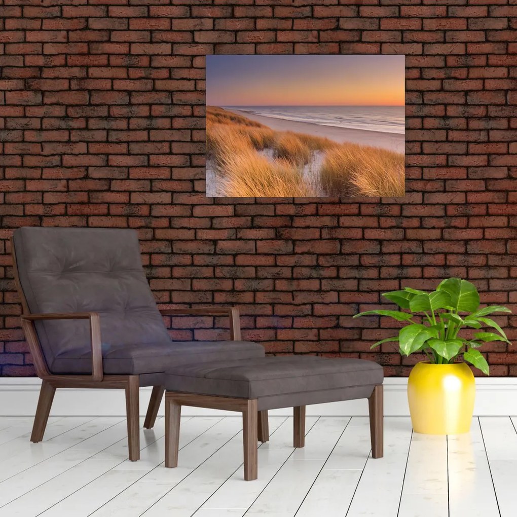 Obraz na szkle - Plaża o zachodzie słońca (70x50 cm)