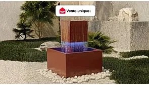 Fontanna zewnętrzna ze stali nierdzewnej z oświetleniem LED - wys. 65 cm - Terakota - CARDINA