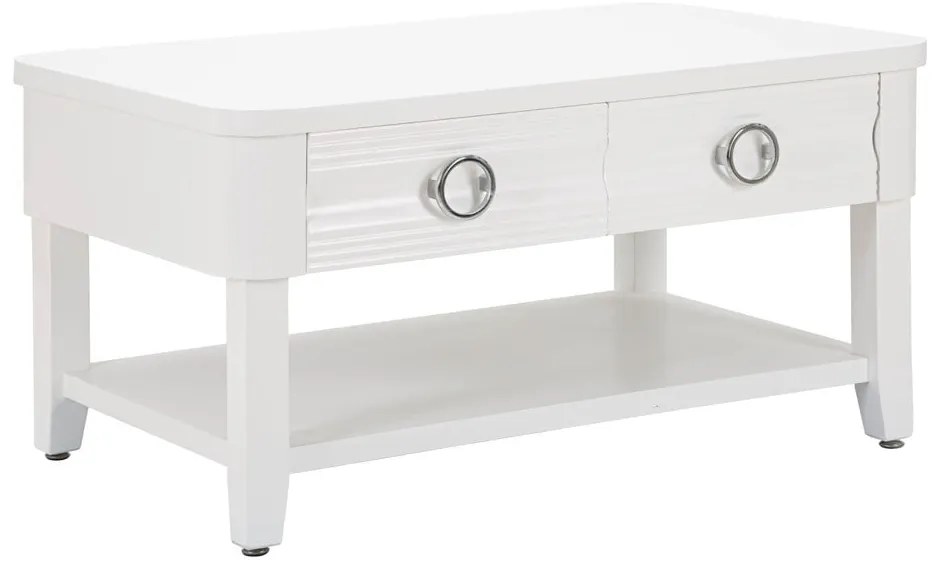 Biały stolik z litego drewna jodłowego 60x90 cm Shine – Mauro Ferretti