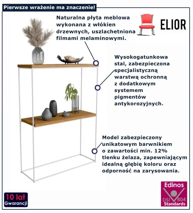 Klasyczna konsola pod lustro  dąb lancelot + biały Z7-S74