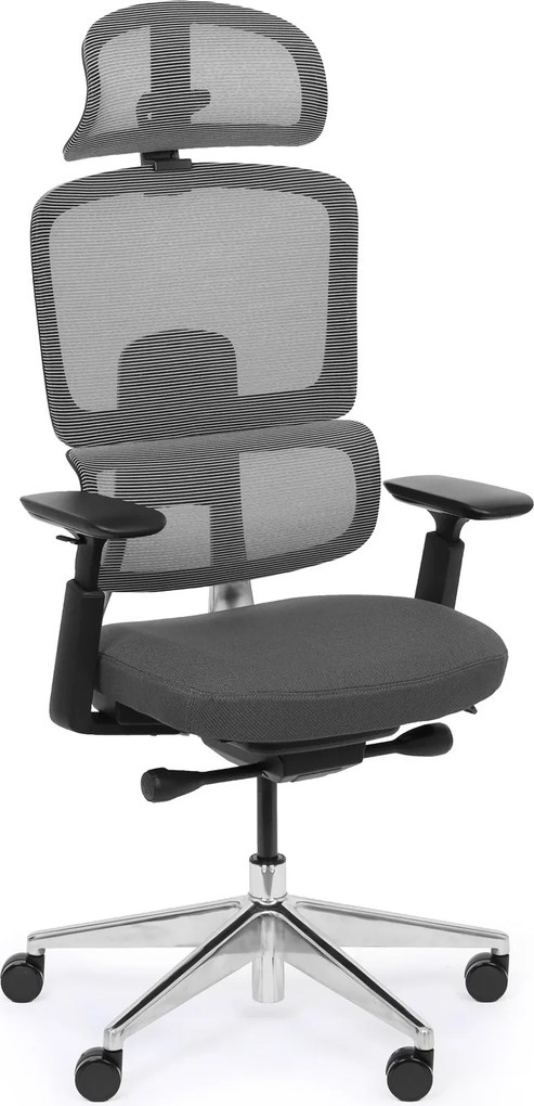 Krzesło biurowe WILMOT MF, czarna rama, szara