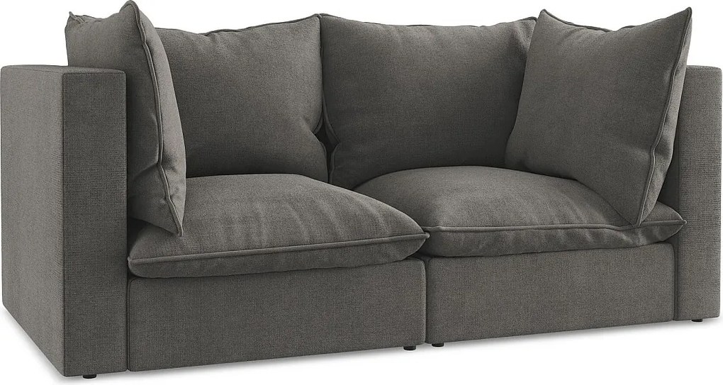 2-osobowa kanapa modułowa - z tkaniny strukturalnej - ciemny szary - MANAO