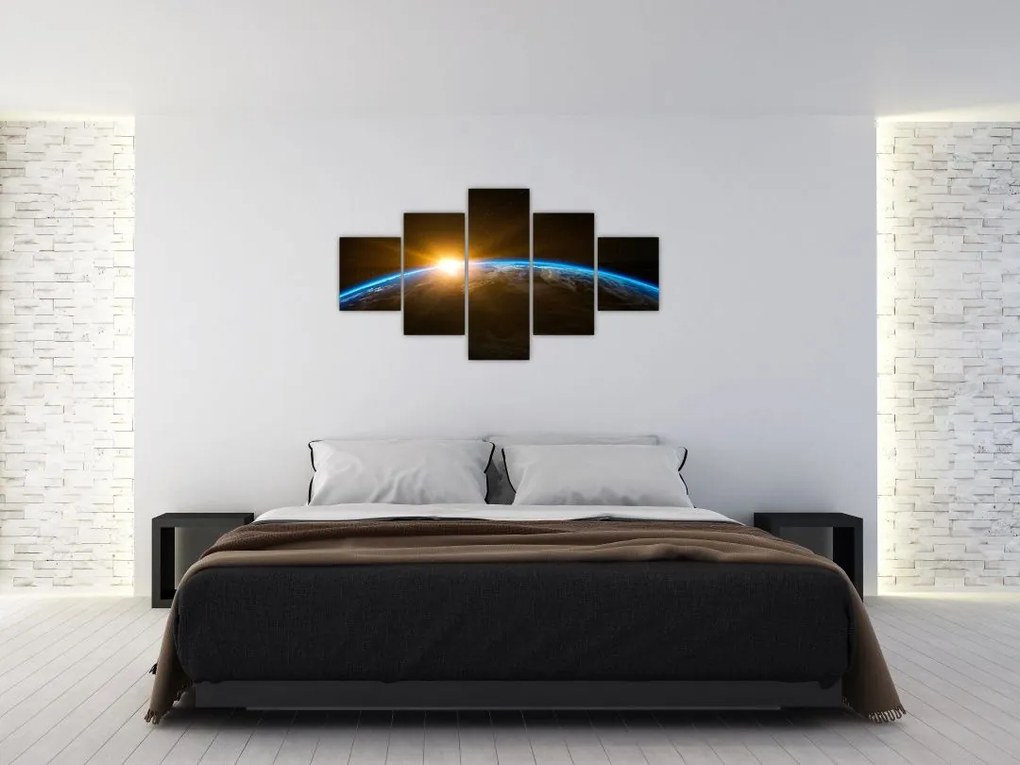 Obraz planety Ziemi z kosmosu (125x70 cm)