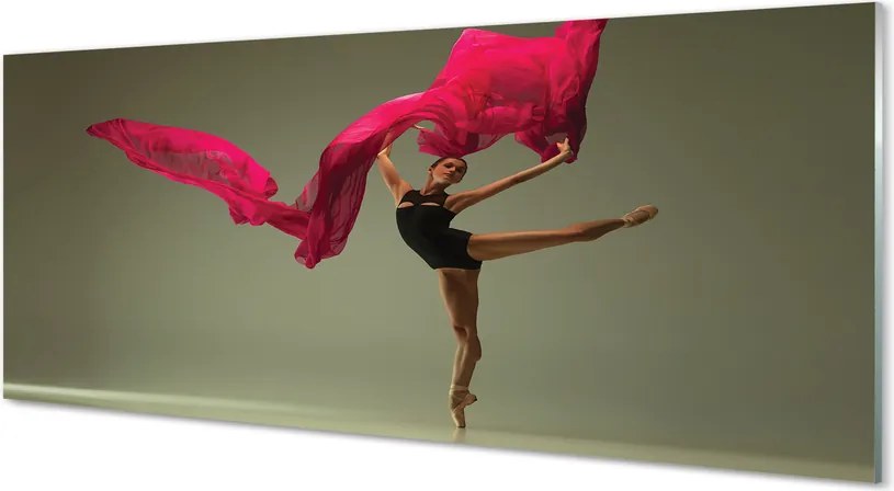 Panel szklany do Kuchni Baletnica i Różowy Materiał