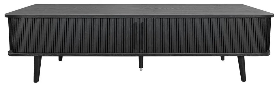 Czarna szafka pod TV w dekorze dębu 178x50x40 cm Rove – Woodman