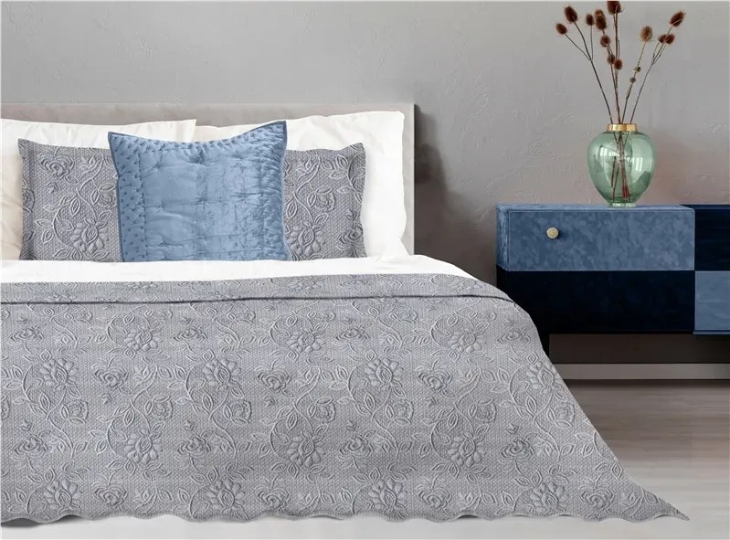 Narzuta żakardowa Greno Flower 170x210 stalowa GRENO