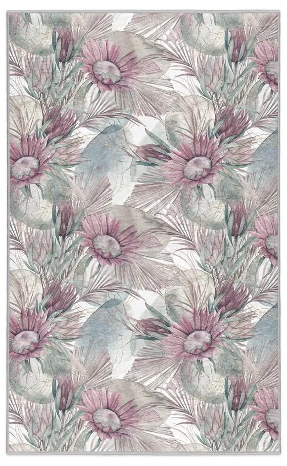 Fioletowo-szary dywan odpowiedni do prania 160x230 cm Dusty Flowers – Mila Home