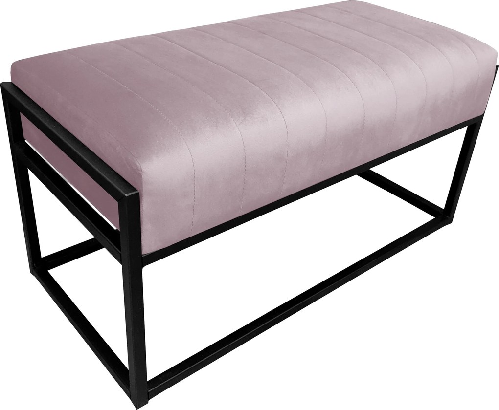 Ławka KAYA tkanina Welur loft ławka metal : Kolor Stelaża - Czarny , Kolor tkaniny - VELVET - MG55, Typ tkaniny - Velvet