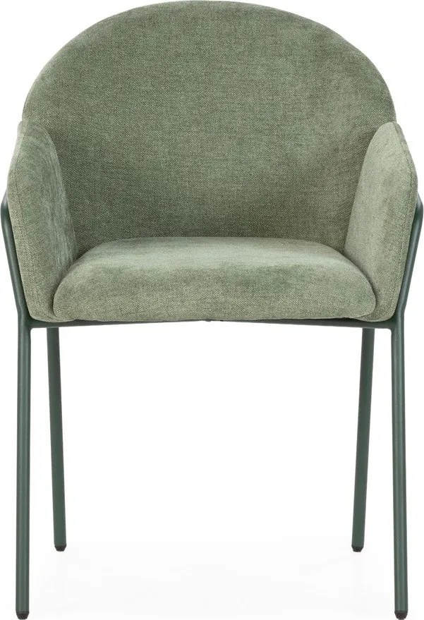 Zielone tapicerowane fotele jadalniane zestaw 2 szt. Aslin – MOME