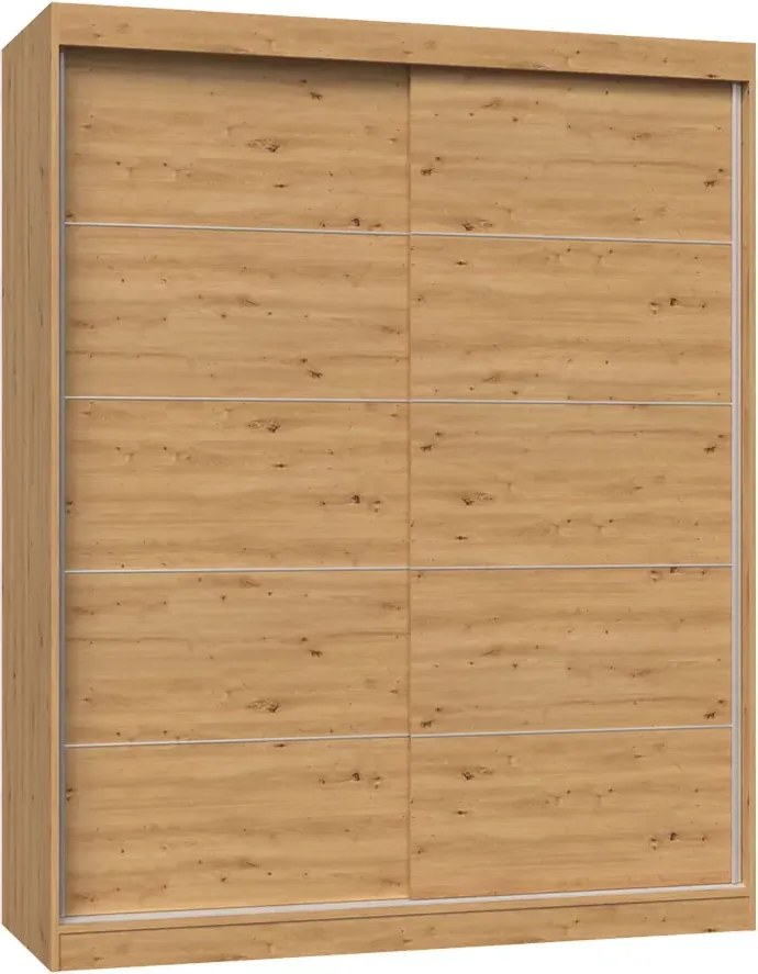 Szafa przesuwna dwudrzwiowa 160 cm dąb artisan - Stoflis 7X