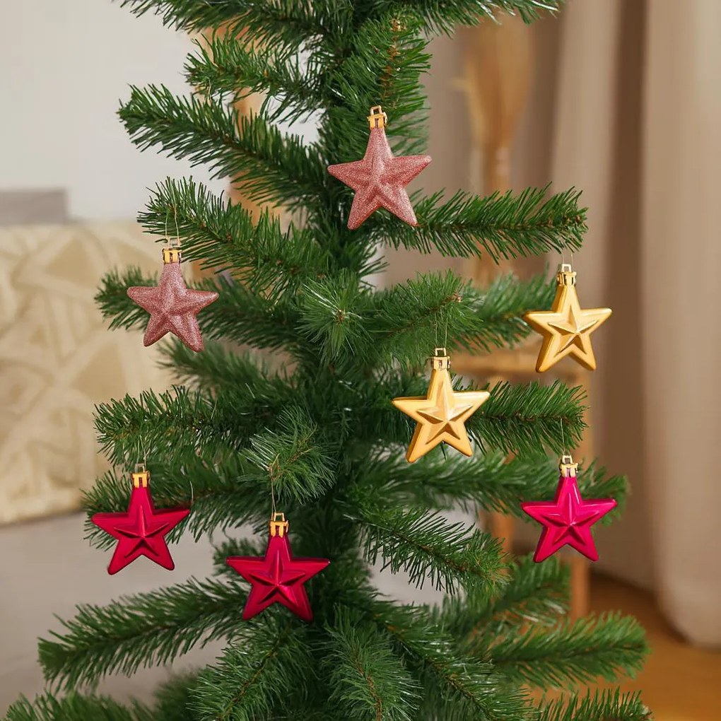 Ozdoby choinkowe, gwiazdki z tworzywa sztucznego, 6 szt.