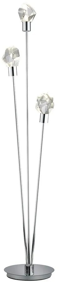 Lampa stojąca LED w kolorze srebra ze szklanym kloszem (wysokość 150 cm) Verano – Trio Select