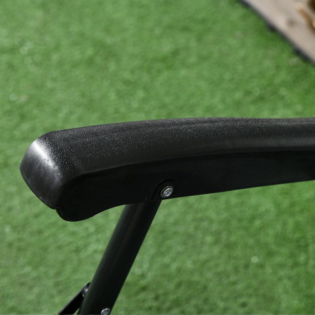 Outsunny Fotel Bujany na Zewnątrz, odporny na pogodę, składany, z Poduszką, do 120 kg, Jasnoszary