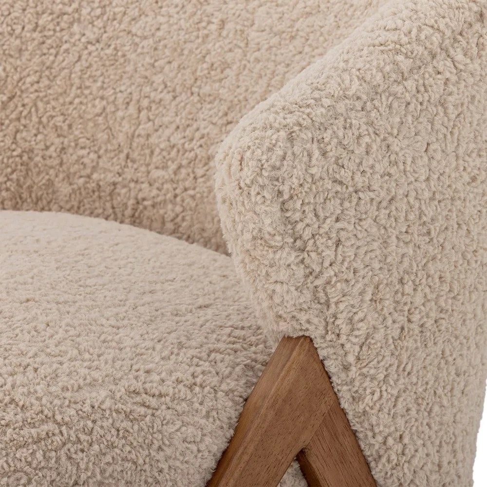 Beżowy fotel z materiału bouclé Camino – Bloomingville