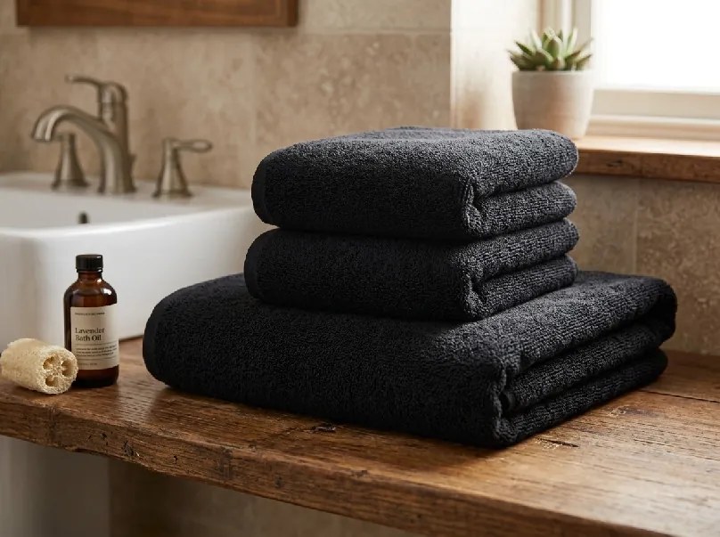 Ręcznik NORIELLE 50x90 cm czarny, 100% bawełna