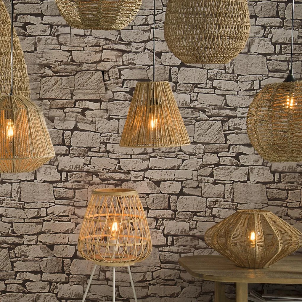 Lampa wisząca z kloszem z metalu i papieru, Ø 30 cm