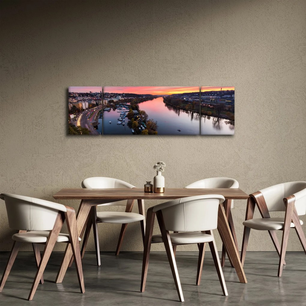 Obraz Pragi nocą (170x50 cm)