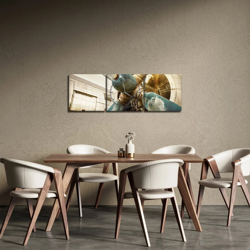 Obraz - Śmigło starego samolotu (z zegarem) (90x30 cm)