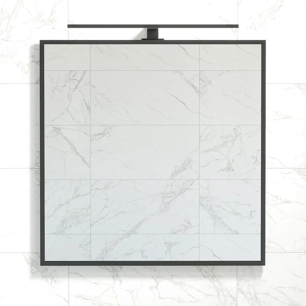 Lustro łazienkowe BORGSTED 80x80 cm czarne