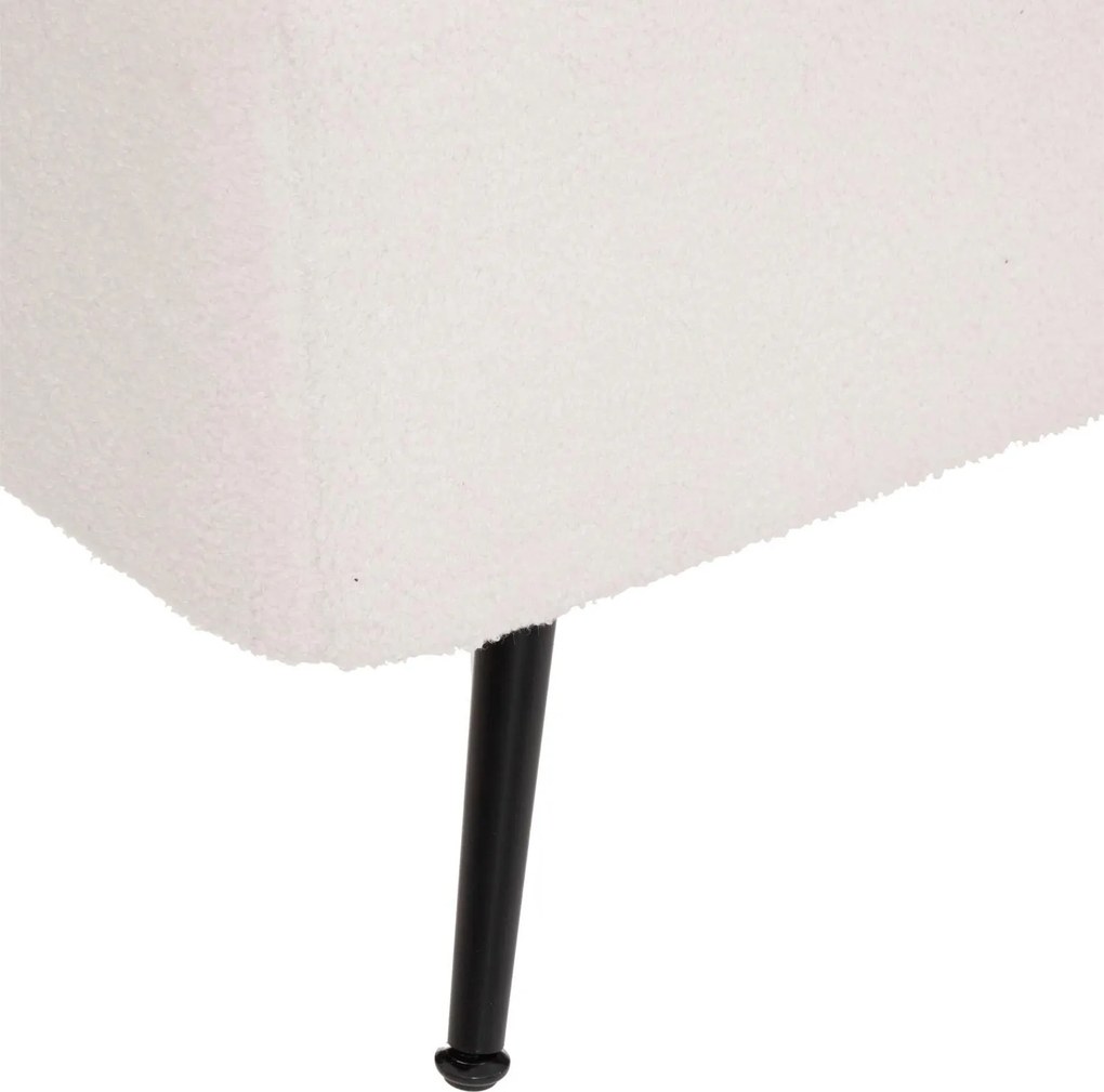 Pufa ze schowkiem, tapicerowana z efektem boucle, 100 x 40 x 48,5 cm